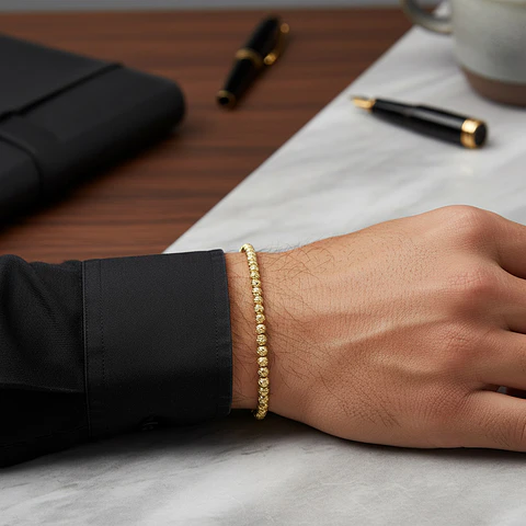 Pulsera Oro Laminado Diamantado 18k (4mm)