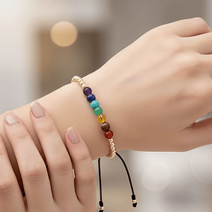 Pulsera 7 Chakras con Oro Laminado 18k 