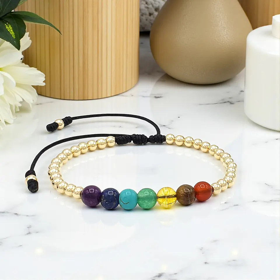 Pulsera 7 Chakras con Oro Laminado 18k  3