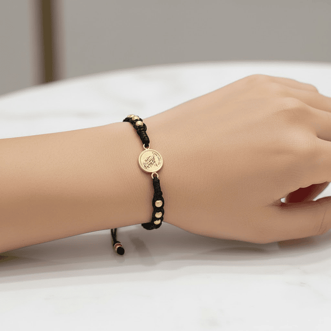 Pulsera Arcángel San Miguel Oro Laminado Diamantado 18k 4