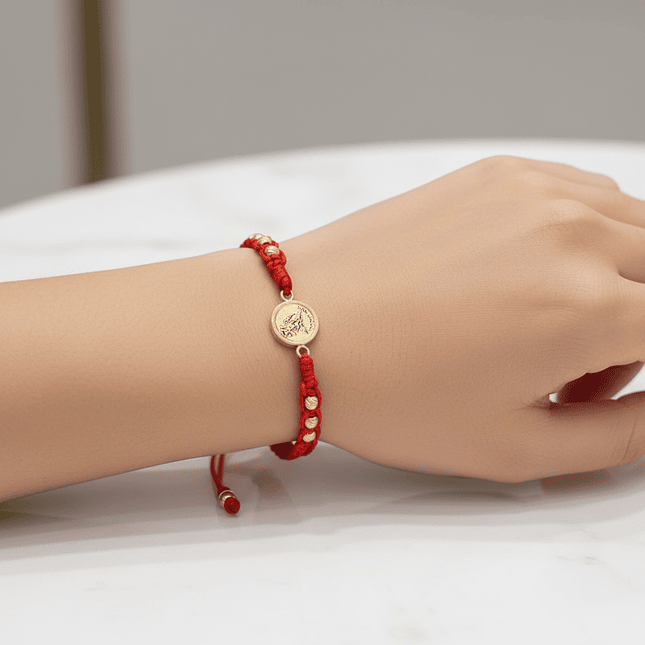 Pulsera Arcángel San Miguel Oro Laminado Diamantado 18k 3