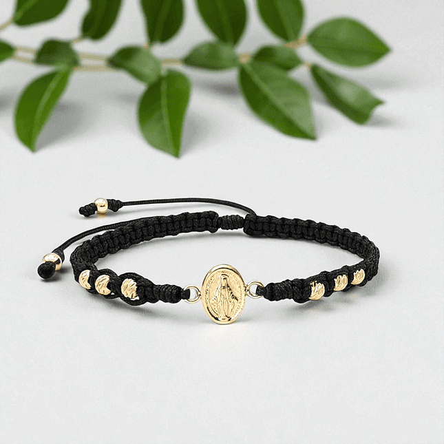 Pulsera Virgen Milagrosa Oro Laminado Diamantado 18k 6
