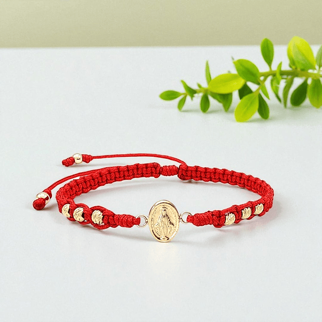 Pulsera Virgen Milagrosa Oro Laminado Diamantado 18k 5