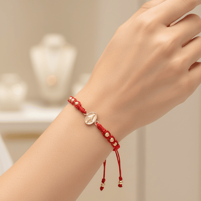 Pulsera Virgen Milagrosa Oro Laminado Diamantado 18k 3