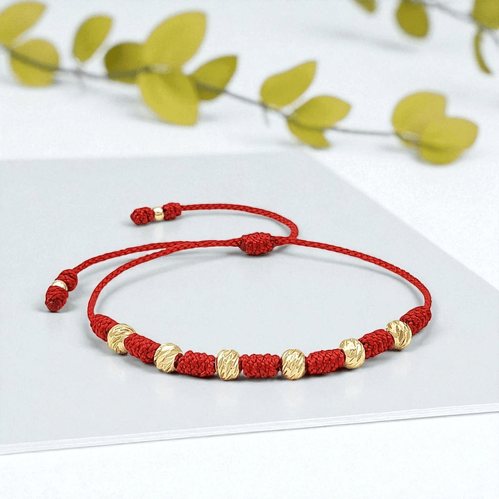 Pulsera 7 Nudos Protección Buena Suerte Oro Laminado 18k Diamantado (6mm) 5