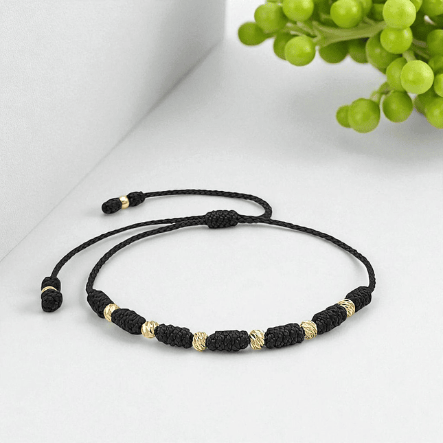 Pulsera 7 Nudos Protección Buena Suerte Oro Laminado 18k Diamantado (4mm) 4