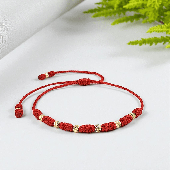 Pulsera 7 Nudos Protección Buena Suerte Oro Laminado 18k Diamantado (4mm) 5