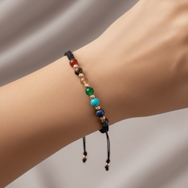 Pulsera 7 Chakras Oro Laminado 18k Diamantado 4