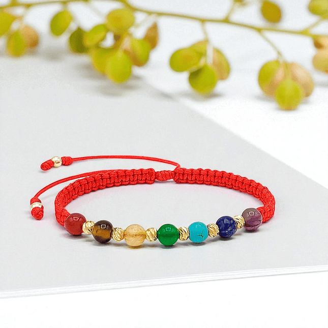 Pulsera 7 Chakras Oro Laminado 18k Diamantado 5