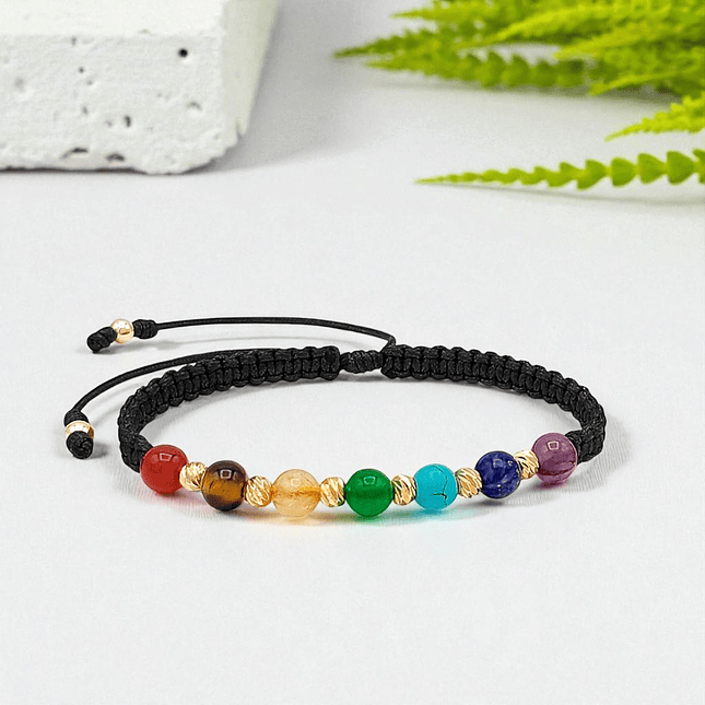Pulsera 7 Chakras Oro Laminado 18k Diamantado 6
