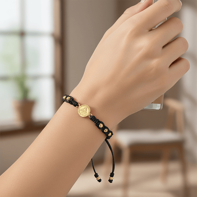 Pulsera Virgen del Carmen Oro Laminado 18k Diamantado 7