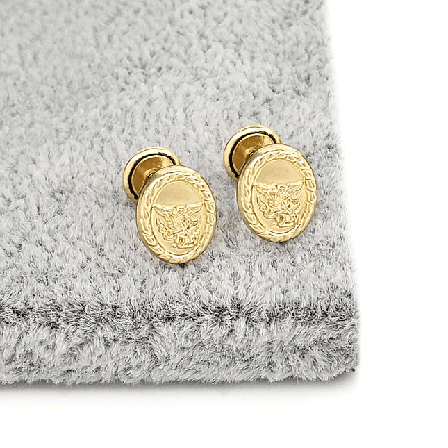 Topos Aretes Arcángel San Miguel Oro Laminado 18k 3