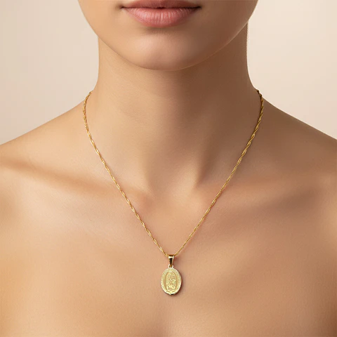 Cadena Virgen Guadalupe Oro Laminado 18k