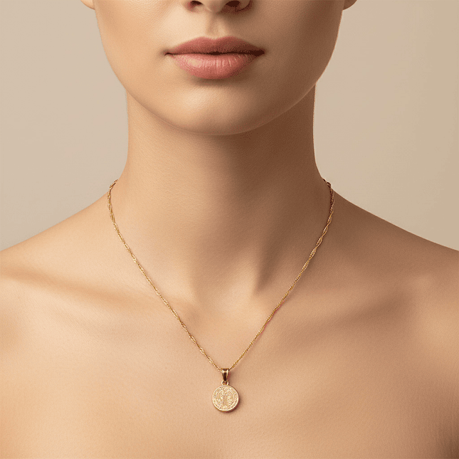 Cadena San Benito de Abad Oro Laminado 18k 2