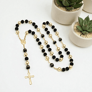 Rosario Camándula Neopreno Oro Laminado 18k