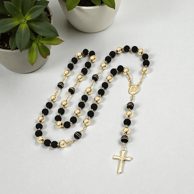 Rosario Camándula Neopreno Oro Laminado 18k 3