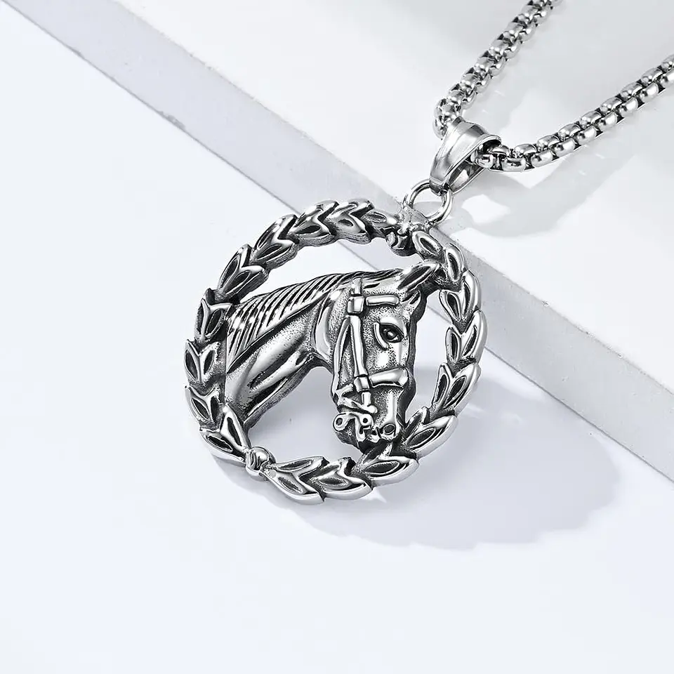 Collar Cadena Caballo Acero Inoxidable 3