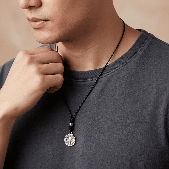 Collar Ajustable Medalla San Benito de Abad 3