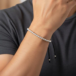 Pulsera de Plata Ley 925 Italiana (Balines 4mm)