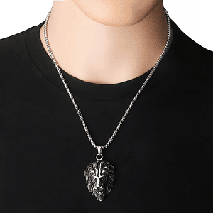 Collar Cadena León Acero Inoxidable
