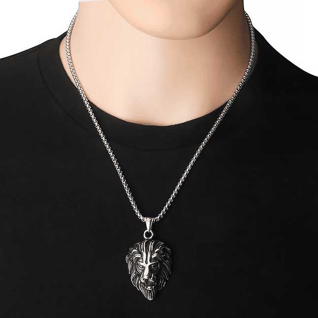 Collar Cadena León Acero Inoxidable 2