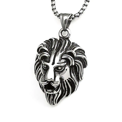 Collar Cadena León Acero Inoxidable