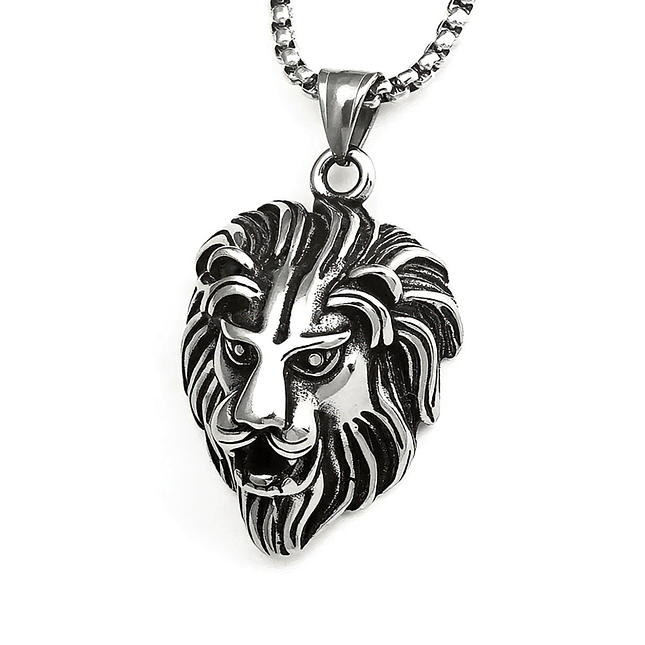 Collar Cadena León Acero Inoxidable 1