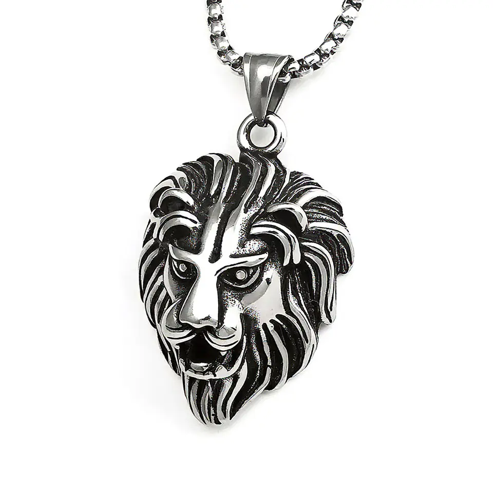 Collar Cadena León Acero Inoxidable 1
