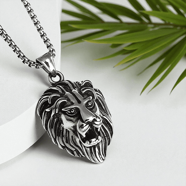 Collar Cadena León Acero Inoxidable 3