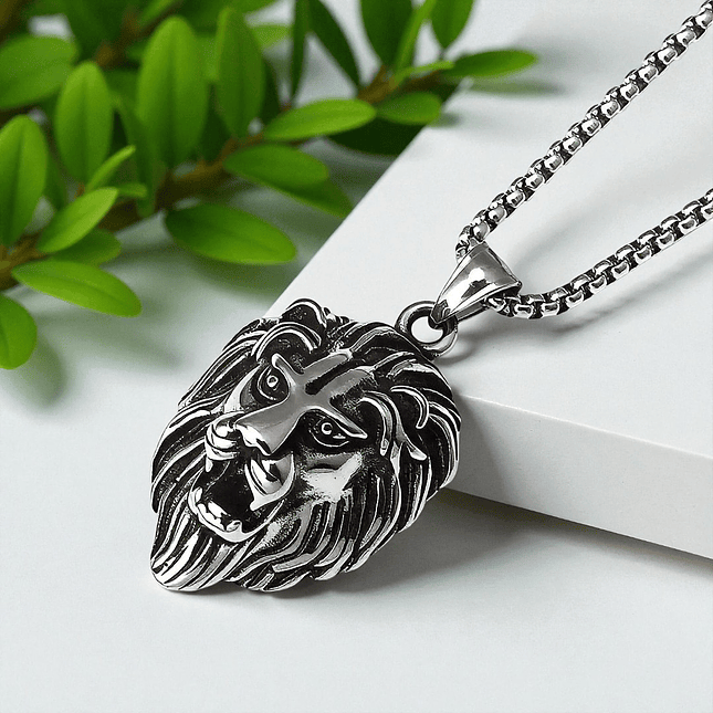 Collar Cadena León Acero Inoxidable 4
