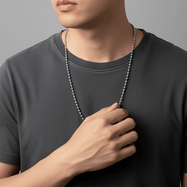 Collar Cadena Militar Acero Inoxidable 3