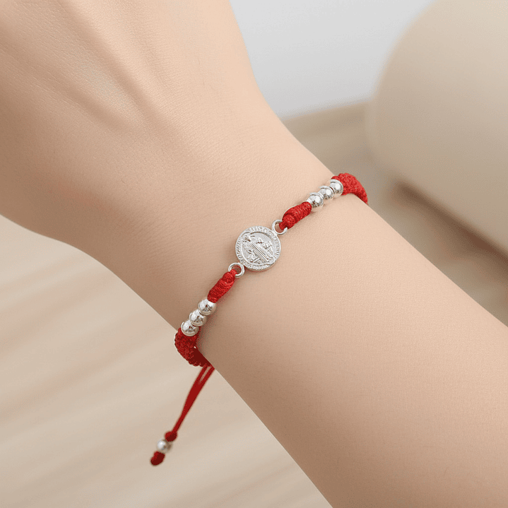 Pulsera San Benito de Abad Plata 925 Italiana (4mm) 2