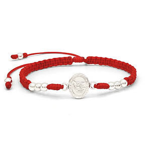 Pulsera Tejida San Miguel Arcángel Plata 925 Italiana (4mm)
