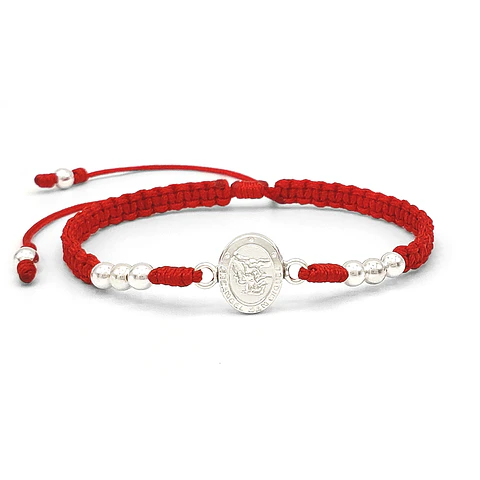 Pulsera Tejida San Miguel Arcángel Plata 925 Italiana (4mm)