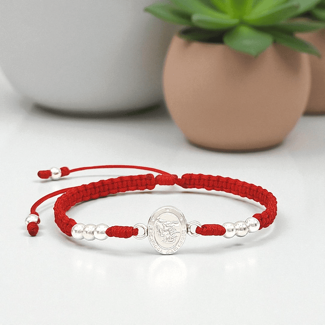 Pulsera Tejida San Miguel Arcángel Plata 925 Italiana (4mm) 3