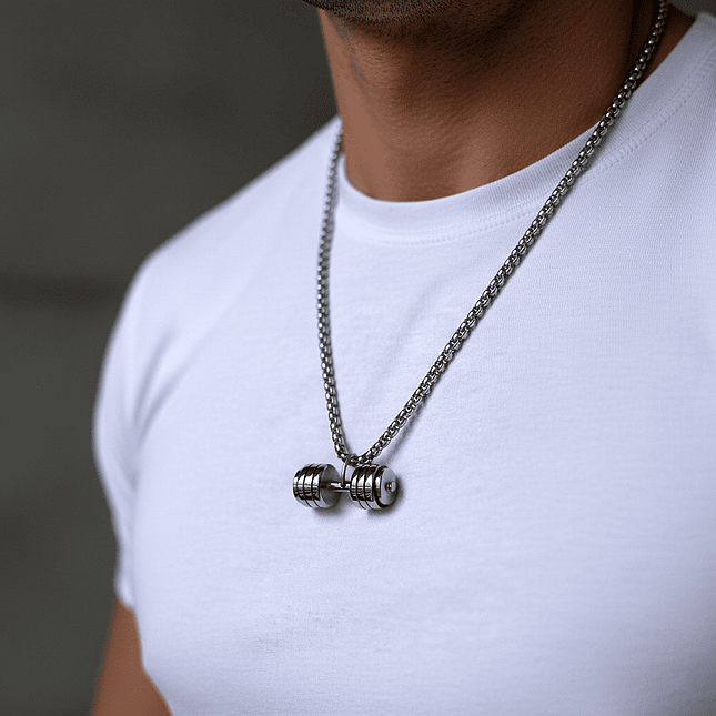 Cadena con Dije Mancuerna Acero Inoxidable 2