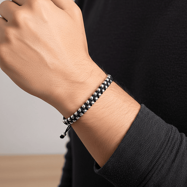 Pulsera Tejida Plata 925 Italiana (4mm) 2