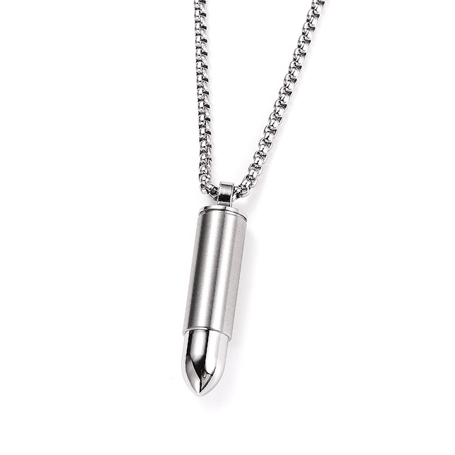 Collar Cadena con Dije Bala Acero Inoxidable 1