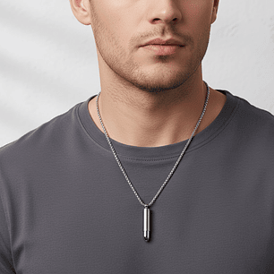 Collar Cadena con Dije Bala Acero Inoxidable