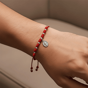 Pulsera 7 Nudos Virgen Milagrosa Plata 925 Italiana