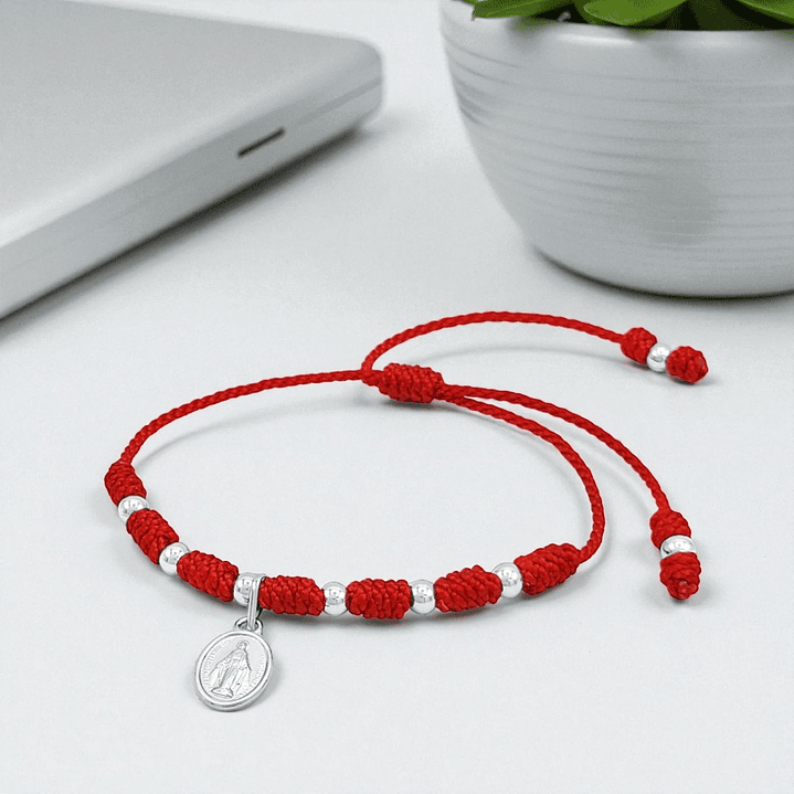 Pulsera 7 Nudos Virgen Milagrosa Plata 925 Italiana 3