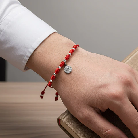 Pulsera 7 Nudos San Benito de Abad Plata 925 Italiana