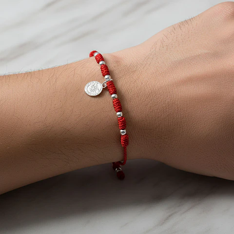 Pulsera 7 Nudos Arcángel San Miguel Plata 925