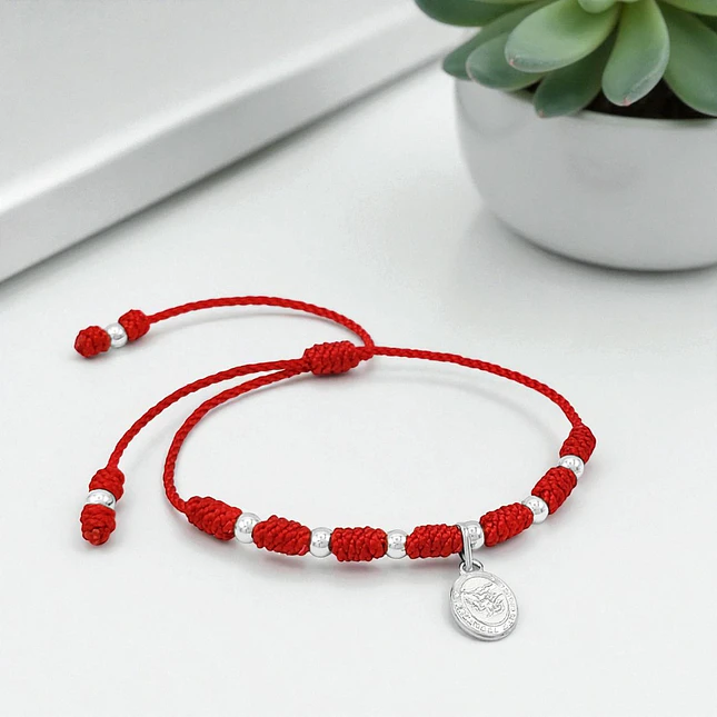 Pulsera 7 Nudos Arcángel San Miguel Plata 925 3