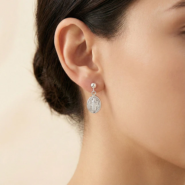 Topos Aretes San Benito de Abad Plata 925 Italiana 2