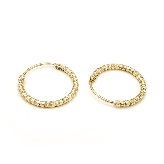 Aretes Candongas Diamantadas Oro Laminado 18k 4