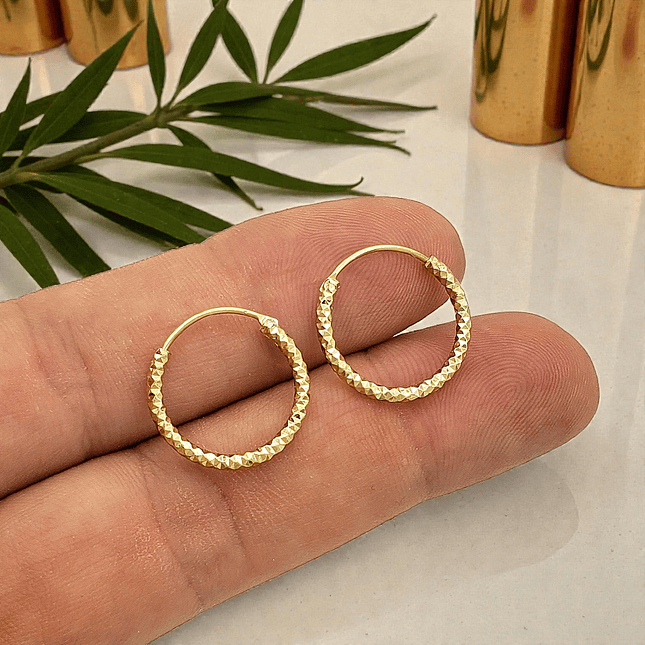 Aretes Candongas Diamantadas Oro Laminado 18k 3