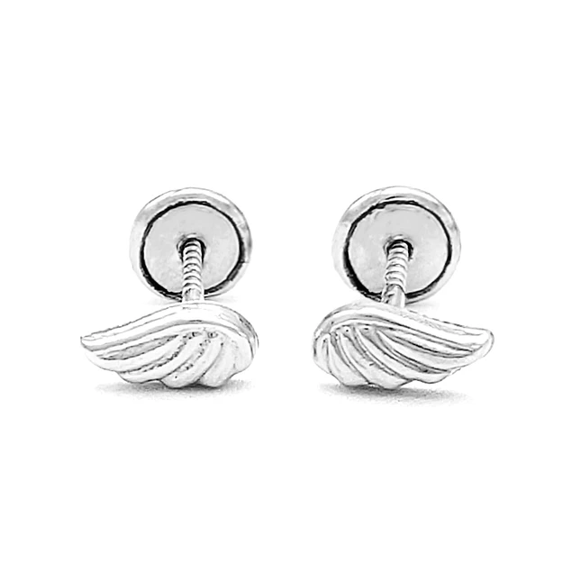Topos Aretes Alas de Angel Plata 925 Italiana 1