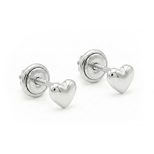 Topos Aretes Corazón Plata 925 Italiana