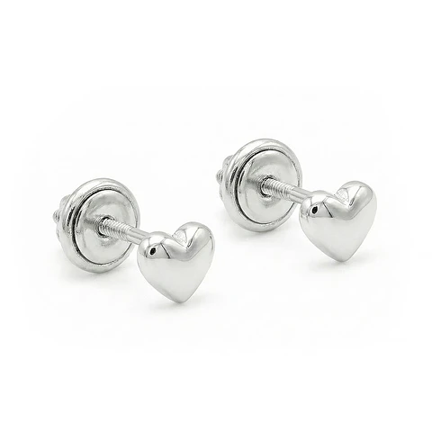 Topos Aretes Corazón Plata 925 Italiana